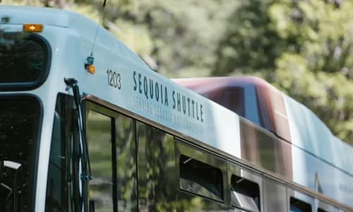 Hotel airport shuttle bus ready to transport guests
